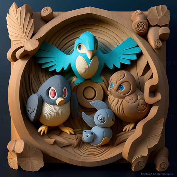 3D модель Piplup Pansage and a Meeting of the Times Pochama VS Ya (STL)